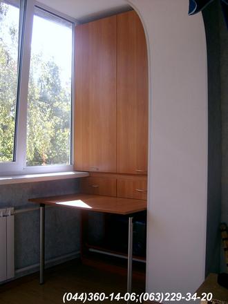 Шафа на балкон (Шафа балконна) з відкидним столом ДСП - Вишня Оксфорд